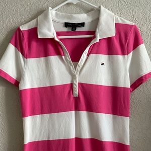 Tommy Hilfiger Pink White Striped Polo Dress